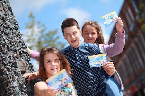 Ciara Wright, James and Sinead Loughran pictured with their tickets for the CU on Hill Street Concert.